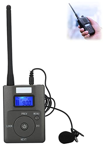 Zerone Transmisor FM portátil, transmisor FM inalámbrico Digital, Audio estéreo con transmisor de Antena de Gran Alcance para Sala de conferencias/Campus/guía de Viaje