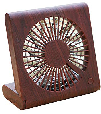 Abboard Ventilateur de Table en Bois de Grain Portable Pliable Portable Silencieux de Charge USB