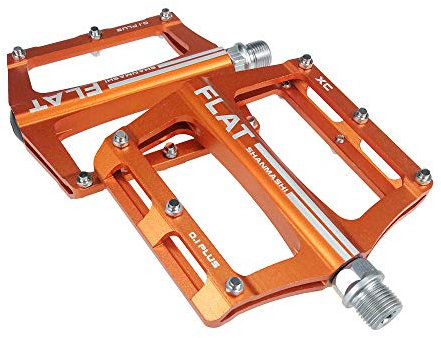 AKT Fahrrad Pedale Mountainbike Pedale Radfahren Ultraleichte Aluminiumlegierung Lager MTB Pedale Fahrrad Pedale Flat BMX,Orange