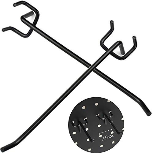 Lochwand Haken (20 Stk) 100mm Werkzeugwand Haken Pegboard Hooks Haken für Supermarktregale, Baumärkte, Werkzeugräume,Stecktafel Zubehör – Hakensortiment Ordnungssystem(Schwarz）