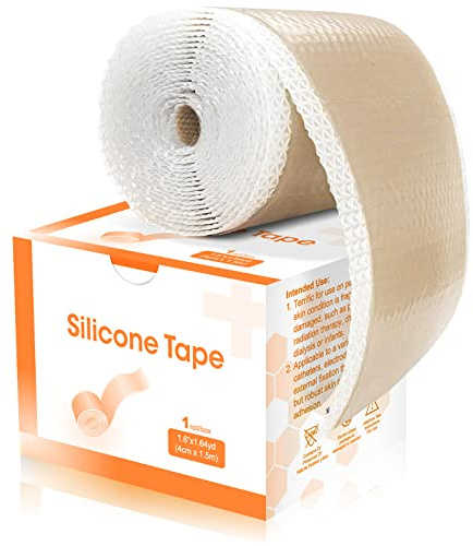 Carbou Silicone Scar Sheets (1.6x 60Roll) Medical Silicone Scar Tape Roll,Easy-Tear Soft Silicone Tape for Scars Removal,Reusable Painless Silicone Sheets for Surgery Scars, C-section, Burn, Keloid | Painless Scars Removal, Reusable, Easy-Tear, Silicone Tape for Surgery, C-section, Burn, Acne, Keloid, Thyroid