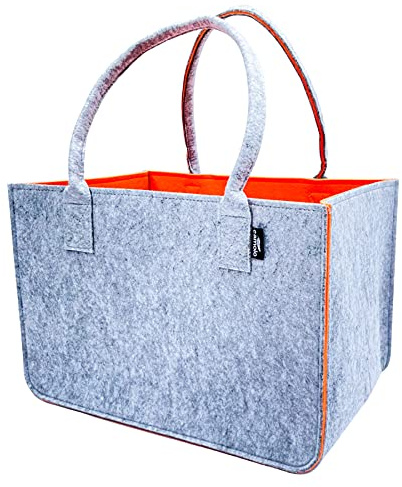 camolo Filztasche COW Große Einkaufstasche 40x27x27cm Aufbewahrungstasche Kaminholztasche Filz Tasche Shopping-Bag Mit Tragegriff
