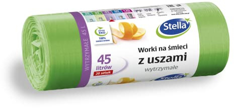 STELLA 032884 - Bolsas de basura con asas (45 L, 20 unidades), color verde