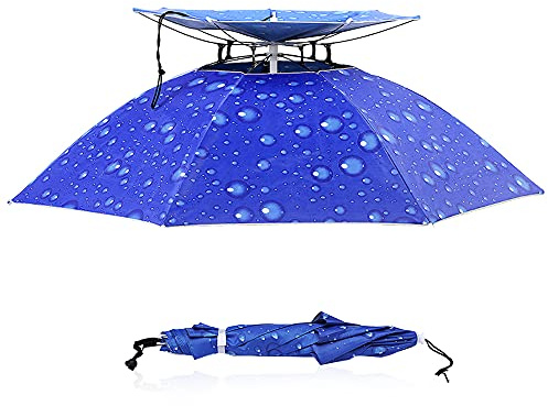 XiXiRan Cappello Ombrello per Pioggia e Sole, Pieghevole Parasole da Testa, Protezione UV per Pesca e Spiaggia all'Aperto (2)