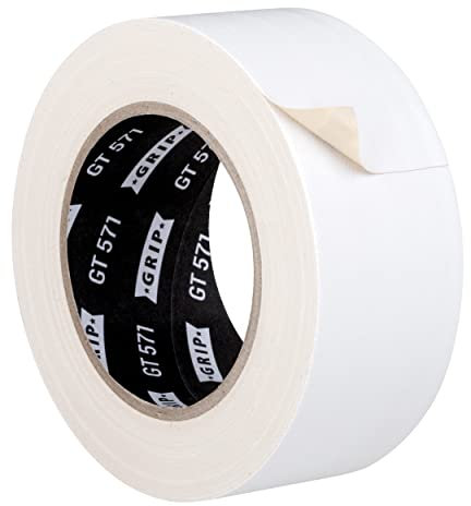 GRIP Eventbasics Gaffa Tape weiß 50 mm x 25 m, Profi Gewebeband GT 571, sehr hohe Klebkraft, gewebeverstärktes Allround Klebeband zum Reparieren, Bündeln und Befestigen