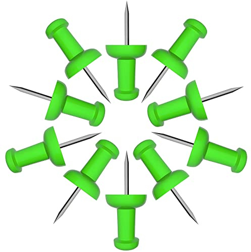 VAPKER Puntine da 120 puntine verdi in tinta unita, di grandi dimensioni, con testa in plastica con punta in acciaio per bacheca