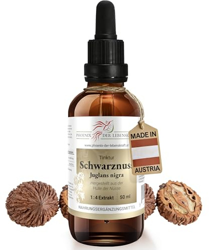 Schwarznuss Tinktur 50ml | Juglans nigra Tropfen (1:4 Extrakt) | Top Premium Qualität aus Österreich | Veganes Nahrungsergänzungsmittel | Amerikanische Walnuss, Eastern Black Walnut