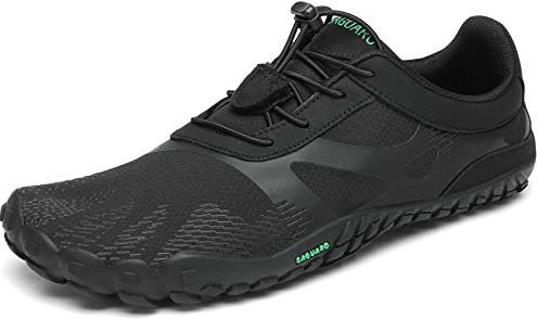 SAGUARO Barfußschuhe Damen Herren Zehenschuhe Traillaufschuhe Weich Bequem Barfussschuhe Fitnessschuhe Männer Frauen Trainingsschuhe für Joggen Laufen Wandern, Schwarz, 43 EU