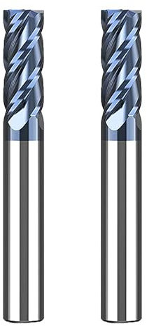 CREEYA Hartmetall Schaftfräser 8mm, 4 Zähne/Schneiden, AlTiN Schwarz Beschichtung CNC Fräser, VHM Für Metall Holz Acryl Kunststoff