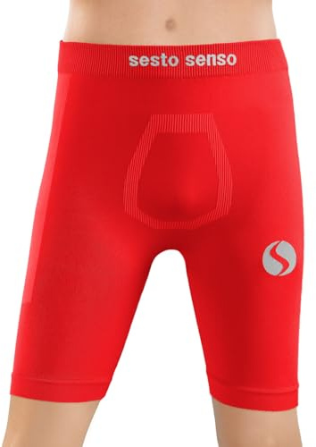 sesto senso Underbyxor barn pojkar cykelbyxor korta under shorts sport tajt, röd, 140-164