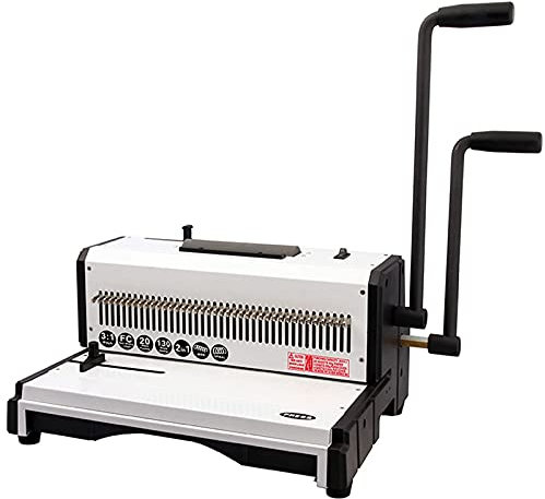 Bindemaschine, Drahtbindemaschine mit 3:1-Teilung, quadratische Löcher, Stanzen von 20 Blatt/Bindung von 150 Blatt, robuste Metallkonstruktion