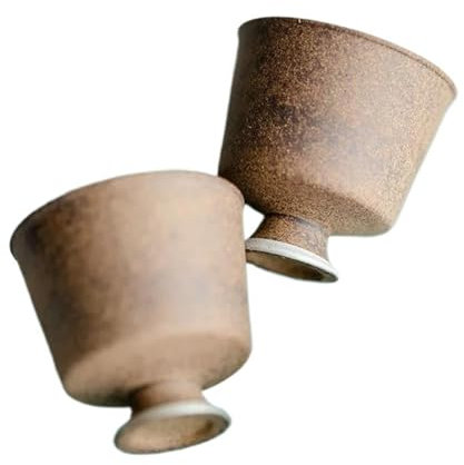 Teeservice Für Erwachsene 2 Teil/satz Kleine Hohe Fuß Master Tasse Schüssel Verkostung Tee Becher Retro Alten Rock Ton Teetasse Reine Handgemachte Tracing Silber Keramik Tasse Teekanne Teeservice