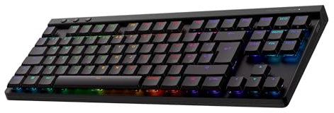 Logitech G G515 LIGHTSPEED TKL Tastiera gaming wireless a profilo ribassato, LIGHTSYNC RGB, design sottile senza tastierino numerico, copritasti in PBT, switch meccanici Tactile, ITA QWERTY - Nero