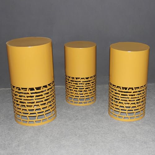 Dekosäule 3 Pack Metall Pflanzenpräsentationssockel, Zylindersäulentische für Hochzeit/Party/Feier/Event zum Kerzenmachen Kuchen, Desserts Blumen, Stapelbare Aufbewahrung (Size : S)