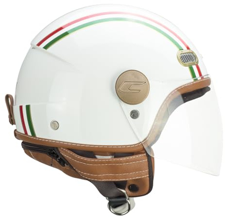 CGM Helm mit offenem Gesicht, 191I PIX IT Grün Weiß Rot lang, M (56 cm)