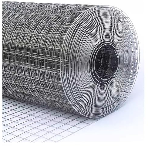 DTVEW Edelstahl Maschendraht Drahtgeflechtrolle Balkonnetze 6mm Maschenweite Metallgartengitter, Geflügelnetz(0.9x12m)