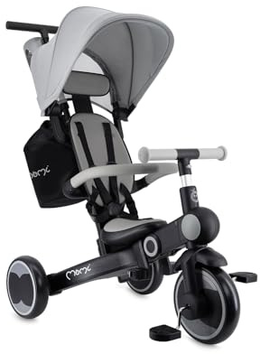 MoMi SOLIVIA Triciclo Bebe 4 en 1 con Capota y Mango, 12M+