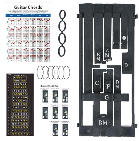 Gitarrenhilfsgerät, Akkordtrainer-Gitarre | Gitarren-Fingerspitzenschutz | Einfach anzuwendendes Gitarren-Lernhilfe-Werkzeugzubehör mit Tabelle für Anfänger