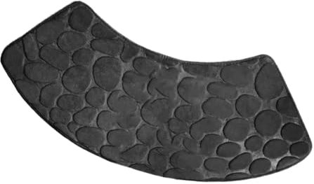 Tapis de douche d'angle, antidérapant, super doux et absorbant, incurvé, tapis de bain pour salle de bain, douche ou baignoire (noir)