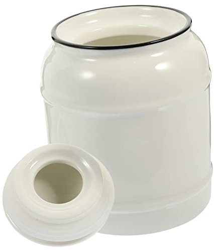 OKUMEYR Ceramic Food Canister 700ml White Airtight Seal Lid Coffee Milk Powder Tea Leaf Storage Container for Kitchen Pantry Organization