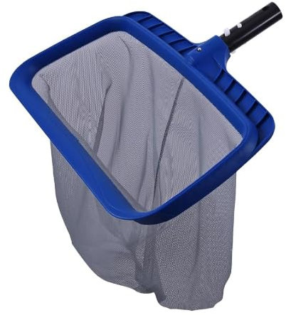 Pool Kescher Feinmaschig 2 in 1, Teichkescher für Algen, Kescher Pool mit Tiefes und Flaches Netz Austauschbar, Kescher Teich, Laubkescher Pool, Poolkescher, Bodenkescher Pool Schwimmbad Aquarium Spa