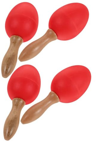 BAZEITFLOW 2paare Holz-ei Maracas Rasselinstrumente Für Junge Mädchen Für -malprojekte Musikalische Früherziehung Und Kreative Spielstunden Leuchtend Fördert Die Sinne Und Kreativität