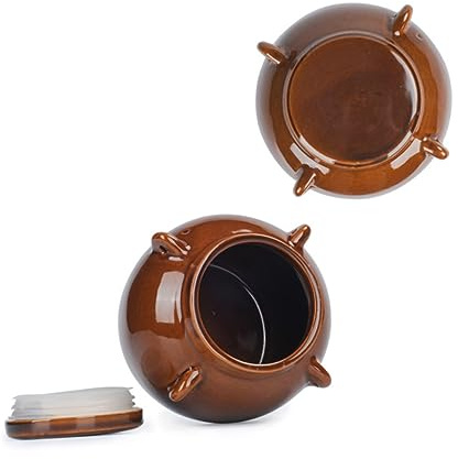 IMIKEYA Ceramic Honey Pot Sealing Lid for Spice Salt and Sauce Storage for Home Kitchen Use