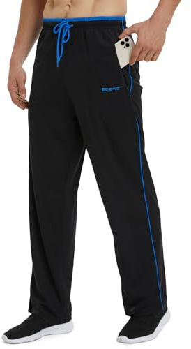 ZENGVEE 1 Pack Tracksuit Bottoms Men Lightweight Mens Joggers Breathable Jogging Bottoms with Zipper Pockets Sweatpants Sports Casual Pants for Gym,Running,Training(0310-Blackblue-M)