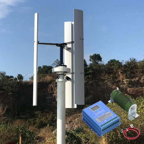 Aerogenerador Vertical de 1000W 12V/24V/48V – Turbina Eólica de Alta Eficiencia con Controlador Híbrido MPPT para Viento 1000W y Solar 600W (Wind-Solar Hybrid Laderegler MPPT, 24V)