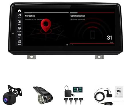 HTXPSM Android 14 Doppio DIN Touch Screen Autoradio Ricevitore Lettore Dvd Navigazione GPS Touch per BMW F45 F46 F87 2013-2019 Bluetooth 8.8 Pollici Wireless Carplay Supporto WiFi Comandi al Volante