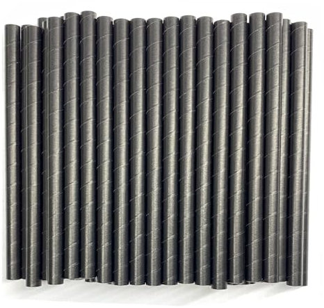 Disposable Paper Drinking Straws 12mm Extra Wide Straw for Bubble Tea Boba Smoothies Pearls Jumbo Milkshakes Slushies Thick Shakes Wedding Birthday Shower Party Supplies, Black 100 PCS