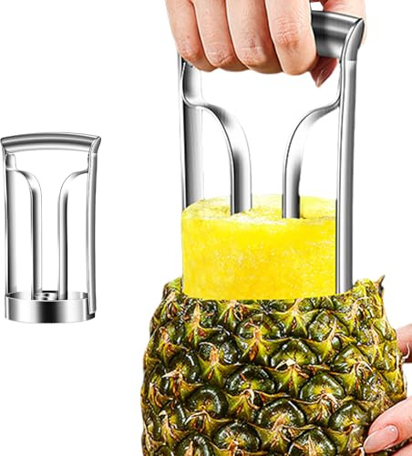 Affettatrice per ananas - Pelapatate | Affettatrice per ananas in acciaio inox per sbucciare, tagliare e depilare l'anananas. Utensile manuale multiuso per anguria, peperoni e peperoni