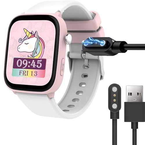 Lamshaw Magnétique Chargeur Compatible avec ICE-Watch Ice Smart Junior 3.0 FM 1,75 Pouces,Magnétique Chargeur Montre Connectée USB 3,3ft Compatible avec Ice Smart Junior 3.0 FM (Noir)