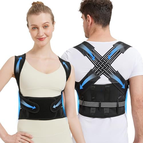 ZSZBACE Rücken Geradehalter, Verstellbare Rückenstützgürtel Haltungskorrektur, Rückengurt Herren Damen, Gerader Rückenstütze, Haltungstrainer Lindert Schmerzlinderung Rückenschmerzen(XXXL)