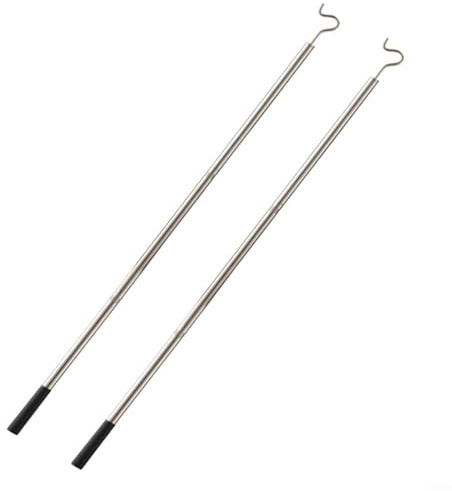 Asta appendiabiti per armadio, con gancio, versatile e stabile, per uso ad alta portata, con tubo filettato per stabilità, 2 pezzi