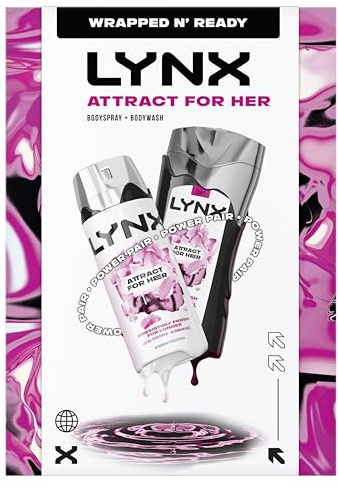 Lynx Attract for Her Duo Gift Set with a body wash and a body spray perfect gifts for her 2 piece