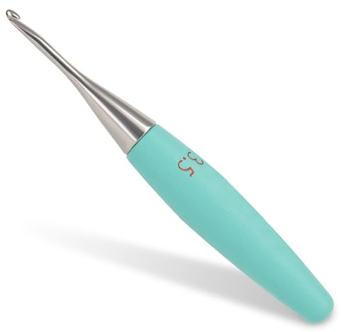 Coopay Häkelnadel 3,5mm, Ergonomische Häkelnadeln mit Buchenholzgriff und Glatte Metall Hakenkopf für Anfänger, Farbige und Stilvolle Häkelnadel zum Häkeln von Mützen, Schal, Decke, Häkelnadeln 3,5mm | Ergonomische Griffe aus Buchenholz für Arthritis, glatter handpolierter Edelstahlhaken, Häkelnadeln aus Metall für Anfänger