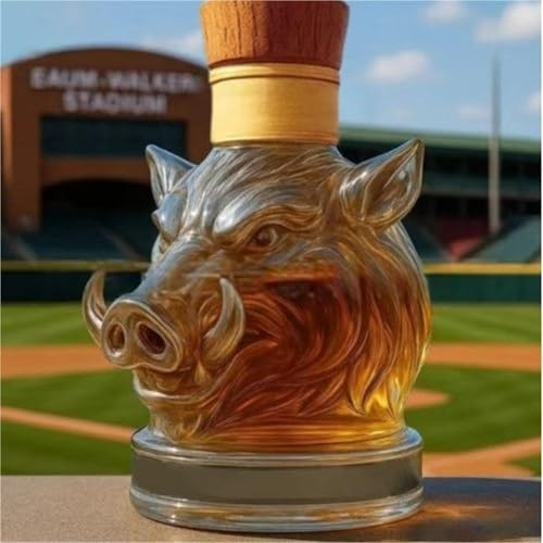 Vin karaff – whisky karaff, 3D whiskyflaska skulptur med fläskhuvud eller ko, djurhuvud i glas whiskykaraffer