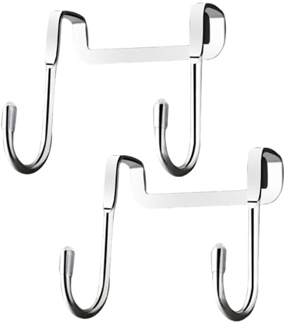 Homiladi Over Door Hooks 2PCS Stainless Steel Kitchen Hook | Multipurpose Cupboard Hooks for Hanging | Tea Towel Holders & Shower Hook | Heavy Duty for Bathrooms Kitchen Cabinet Wardrobe