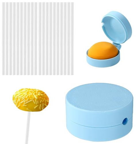 Lyreh Stampo Cake Pop Rotondo, Sfera Cerchio Cake Pop Stampo in Plastica per Matrimoni Compleanni Feste Dolci Gelato Casa Forno (Blu)