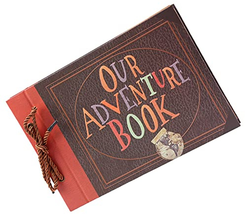 RASTKY Il Nostro Libro di Avventure Scrapbook Album di Ritagli Diario di Viaggio Avventuroso Vintage Libro Fotografico Album di Ricordi Fotografici con Copertina Rigida 290x190 Mm Diario di Viaggio