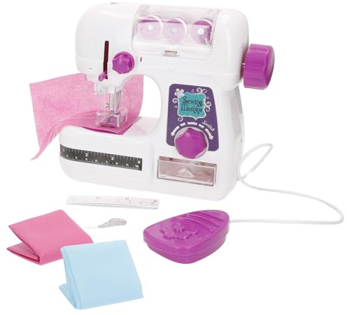 ColorBaby My Home 39552 Machine à Coudre pour Enfants avec lumière, Aiguille avec Protecteur, pédale à Main, Tissu Rose et Bleu, Jeux de Couture, Jouets éducatifs 3 Ans