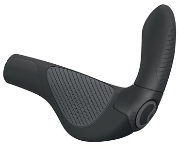 Ergon GP4 EVO Fahrradgriffe mit eingebauten Lenkerenden, Schwarz, Größe S