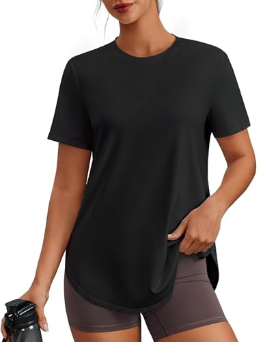 PINSPARK Sportshirt Damen Kurzarm UPF 54 Sonnenschutz Schwarz XXL