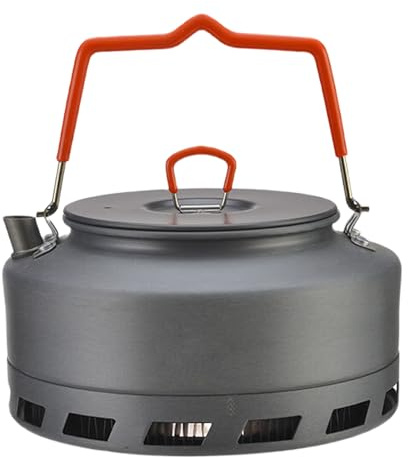Zktfyshk Pots de camping chaudières à eau d'extérieur en alliage d'aluminium bouilloire théière portable à suspendre casseroles de cuisine pour camping, voyage, bouilloire en alliage d'aluminium