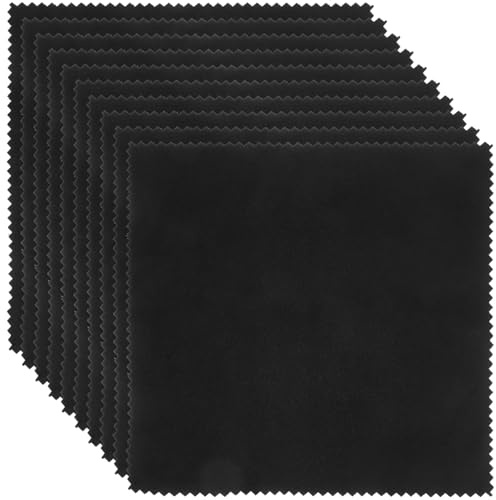ERINGOGO Paños de Limpieza de Microfibra para Guitarra y Piano, 12 Piezas Negras, Tela para Limpiar y Pulir Instrumentos Musicales, Accesorios para Cuidado y Mantenimiento de Cuerdas