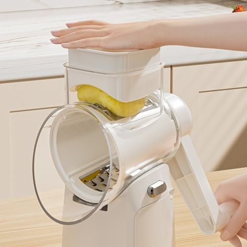 Taglierina multifunzione da cucina per verdure con lame intercambiabili, progettata per affettare a dadini, grattugiare e sminuzzare attività quotidiane (A-verde)