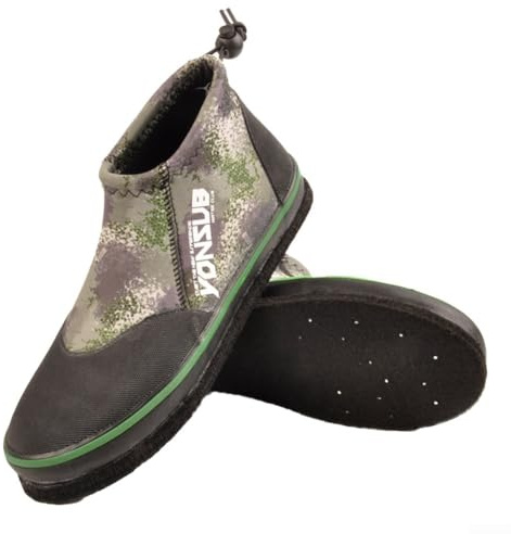 Gastagrav Bottes de pêche à tige basse avec tige en néoprène de 5 mm, feutre pour semelle et clous en acier, chaussures antidérapantes pour patauger sur la plage et les ruisseaux boueux