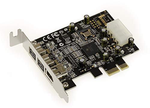 KALEA-INFORMATIQUE Carte contrôleur PCI Express Low Profile Firewire 800 et 400 IEEE1394A et IEEE1394B (PCIe x1) - 2+1 Sorties avec Chipset TI XIO2213BZAY
