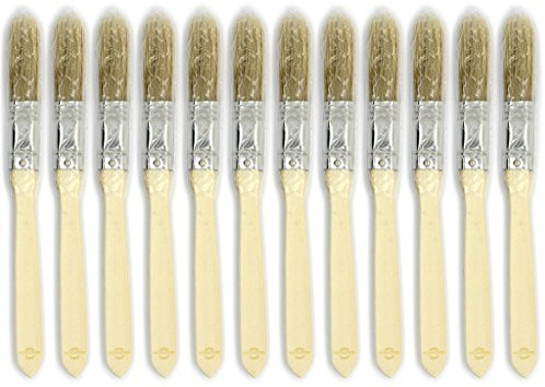 POWCOG 12 x 0.5 inch (0.5 / 13mm) Disposable Economy Paint Brush Pack with Natural Bristles, a Professional Choice. Cost effective solution when using adhesives and paints that are difficult to clean